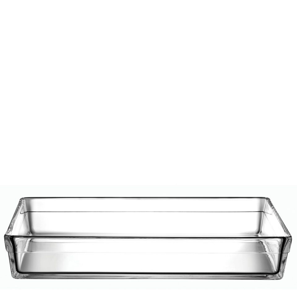 UP.OR. BORCAM RECT. TRAY TEMPERED 36,7X25,7X6CM 4350CC P/144 GB1.OB6. (smB)