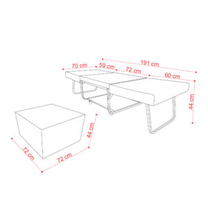 FOLD ΠΟΥΦ ΚΡΕΒΑΤΙ ΑΝΑΔΙΠΛΟΜΕΝΟ ΓΚΡΙ ΣΚΟΥΡΟ 26-861 70x72x43
