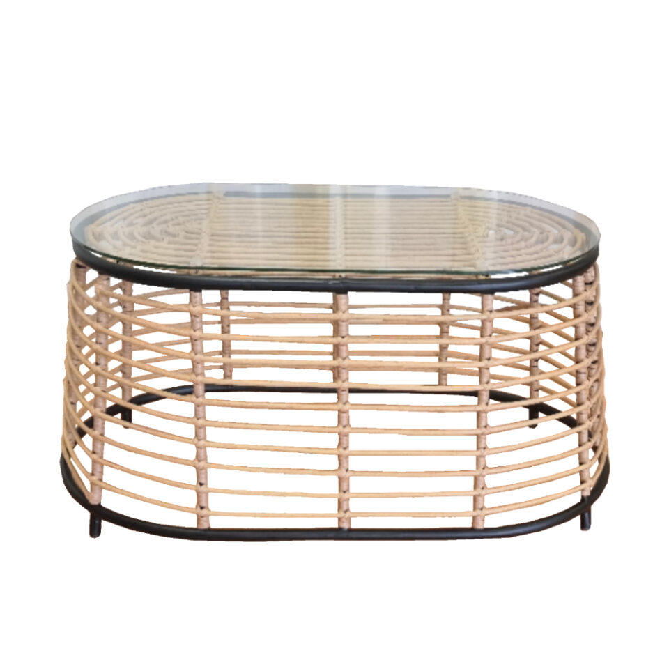 LOOM COFFEE TABLE ΦΥΣΙΚΟ ΜΑΥΡΟ 95x55x45