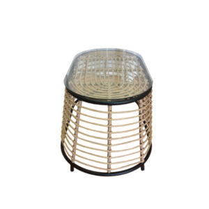 LOOM COFFEE TABLE ΦΥΣΙΚΟ ΜΑΥΡΟ 95x55x45