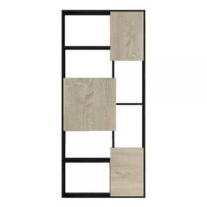 PUZZLE ΒΙΒΛΙΟΘΗΚΗ ΜΑΥΡΟ OAK SONOMA 80x30xH180cm