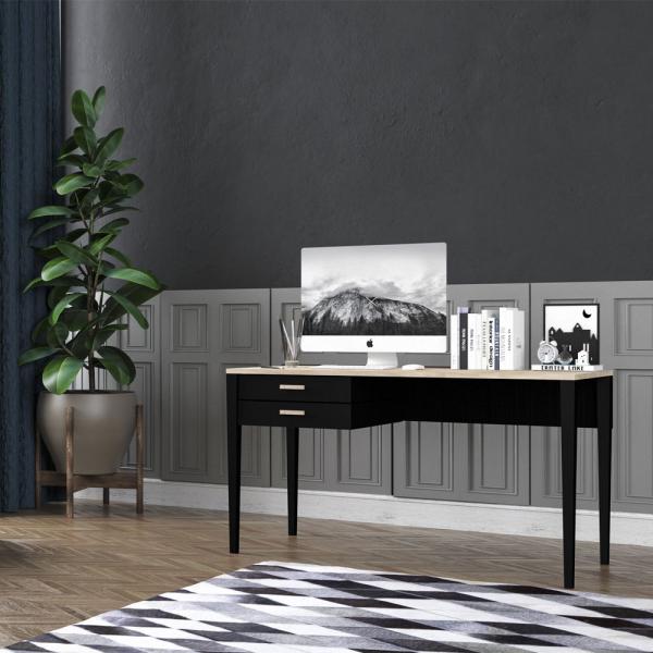 SOPHISTIQUE ΓΡΑΦΕΙΟ 2ΣΥΡΤΑΡΙΑ SONOMA ΜΑΥΡΟ 140x60xH75cm