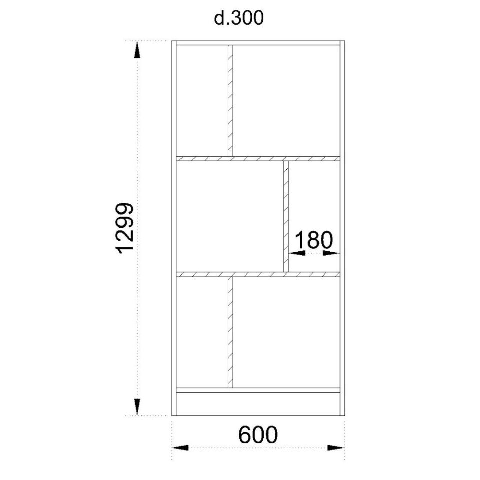MAZE 4 60 ΒΙΒΛΙΟΘΗΚΗ ΧΑΜΗΛΗ SONOMA ΓΚΡΙ ΣΚΟΥΡΟ 60x30x130
