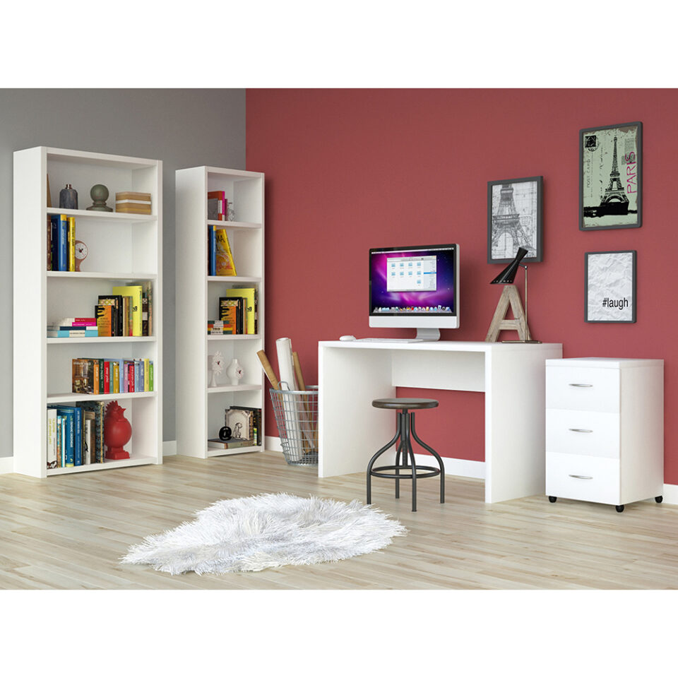 ERGO ΒΙΒΛΙΟΘΗΚΗ 4ΡΑΦΙΑ ΛΕΥΚΟ 79x29x180