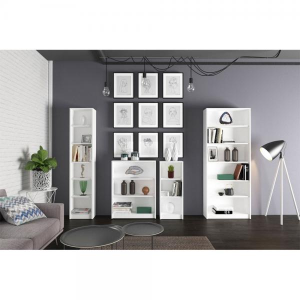 BIBLIOTECA 80 ΒΙΒΛΙΟΘΗΚΗ ΨΗΛΗ ΛΕΥΚΟ OAK 80x27xH180cm