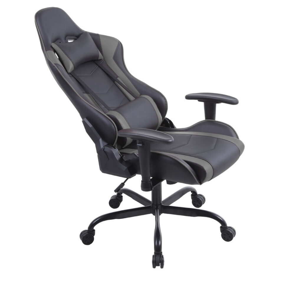 EXPLOR ΚΑΡΕΚΛΑ GAMING ΓΡΑΦΕΙΟΥ ΜΑΥΡΟ ΓΚΡΙ 50x71x135