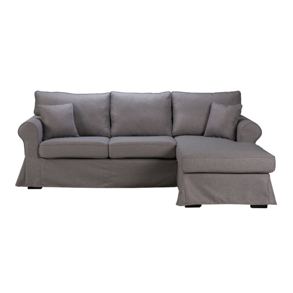 ASHLEY ΚΑΝΑΠΕΣ ΓΩΝΙΑ ΔΕΞΙΑ ΜΕ ΑΠΟΣΥΡΟΜΕΝΟ ΓΚΡΙ 236x171x91