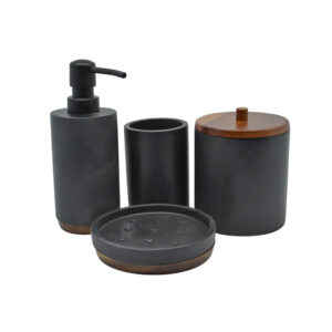 ΣΑΠΟΥΝΟΘΗΚΗ ΠΟΛΥΕΣΤΕΡΙΚΗ ΜΑΥΡΗ ΠΕΤΡΑ ΜΕ ΞΥΛΟ ΑΚΑΚΙΑΣ 12,1x12,1x2,8εκ.