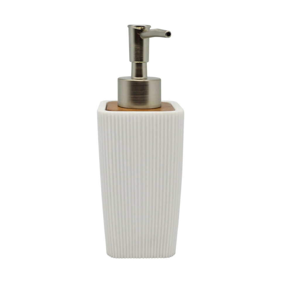 DISPENSER ΠΟΛΥΕΣΤΕΡΙΚΟ ΑΣΠΡΟ ΜΕ ΞΥΛΟ ΑΚΑΚΙΑΣ 6,5x6,3x17,8εκ.