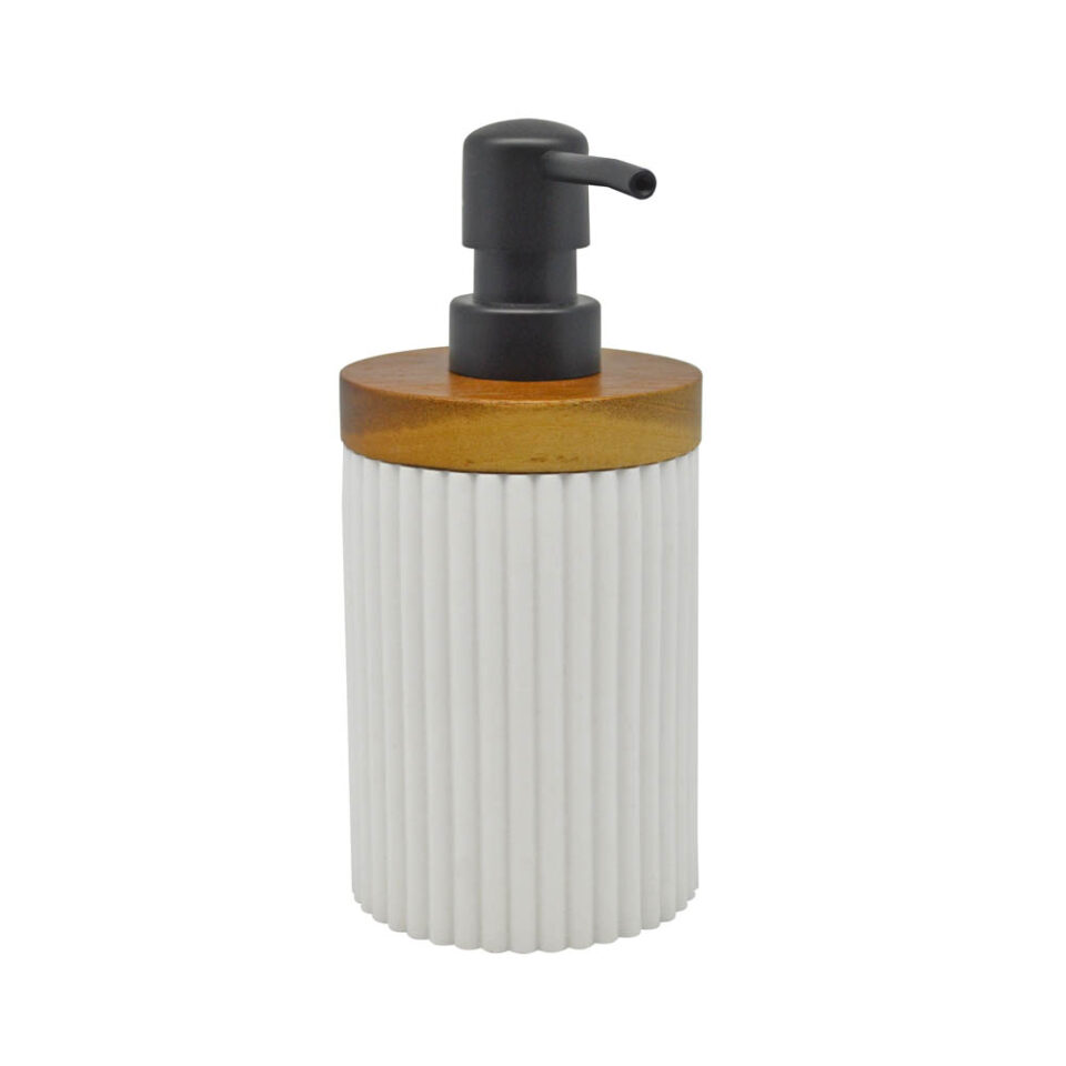 DISPENSER ΠΟΛΥΕΣΤΕΡΙΚΟ ΑΣΠΡΟ ΜΕ ΞΥΛΟ ΑΚΑΚΙΑΣ 7,9x7,9x17,5εκ.