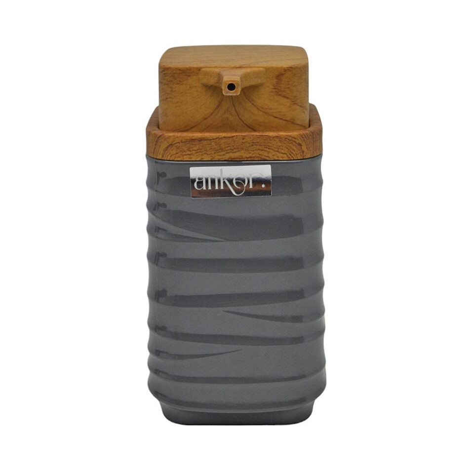 DISPENSER ΠΛΑΣΤΙΚΟ ΓΚΡΙ LUNA ΜΕ ΕΦΕ ΞΥΛΟΥ ΣΤΟ ΚΑΠΑΚΙ 7x7x14,5 εκ.