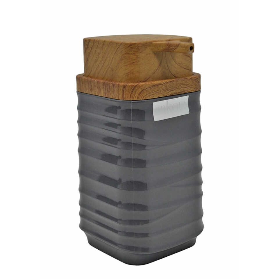 DISPENSER ΠΛΑΣΤΙΚΟ ΓΚΡΙ LUNA ΜΕ ΕΦΕ ΞΥΛΟΥ ΣΤΟ ΚΑΠΑΚΙ 7x7x14,5 εκ.