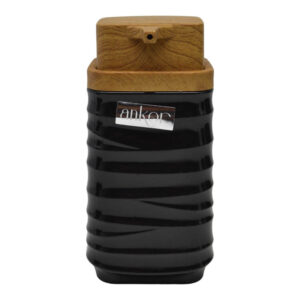 DISPENSER ΠΛΑΣΤΙΚΟ ΜΑΥΡΟ LUNA ΜΕ ΕΦΕ ΞΥΛΟΥ ΣΤΟ ΚΑΠΑΚΙ 7x7x14,5 εκ.