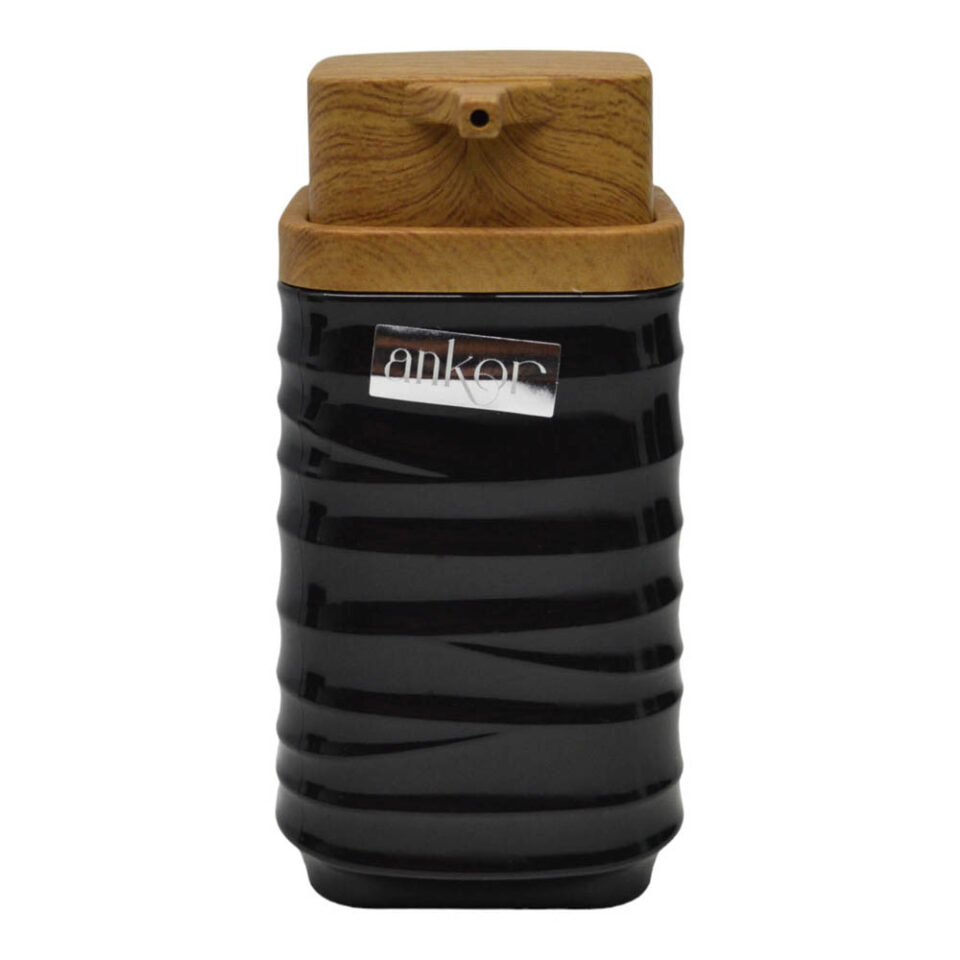 DISPENSER ΠΛΑΣΤΙΚΟ ΜΑΥΡΟ LUNA ΜΕ ΕΦΕ ΞΥΛΟΥ ΣΤΟ ΚΑΠΑΚΙ 7x7x14,5 εκ.