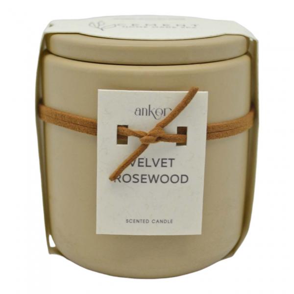 ΑΡΩΜΑΤΙΚΟ ΚΕΡΙ VELVET ROSEWOOD ΣΕ ΤΣΙΜΕΝΤΕΝΙΟ ΔΟΧΕΙΟ ΜΕ ΚΑΠΑΚΙ 7,7x7,7x8εκ.