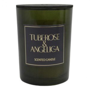 ΑΡΩΜΑΤΙΚΟ ΚΕΡΙ TUBEROSE & ANGELICA ΣΕ ΓΥΑΛΙΝΟ ΔΟΧΕΙΟ ΜΕ ΚΑΠΑΚΙ 8x8x10,5εκ.
