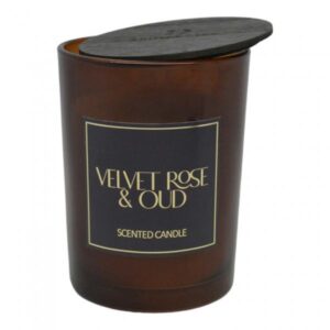 ΑΡΩΜΑΤΙΚΟ ΚΕΡΙ VELVET ROSE & OUD ΣΕ ΓΥΑΛΙΝΟ ΔΟΧΕΙΟ ΜΕ ΚΑΠΑΚΙ 8x8x10,5εκ.
