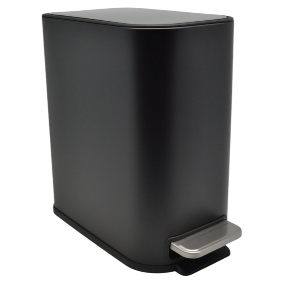 ΚΑΛΑΘΙ ΜΠΑΝΙΟΥ BELLO 5lt SOFT CLOSE SLIM ΜΕΤΑΛΛΙΚΟ ΜΑΥΡΟ ΜΑΤ