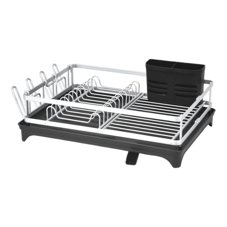 ΠΙΑΤΟΘΗΚΗ ΑΛΟΥΜΙΝΙΟΥ ΣΕ ΑΣΗΜΙ ΜΑΤ ΧΡΩΜΑ ΜΕ ΜΑΥΡΟ ΔΙΣΚΟ 46x32x13εκ.