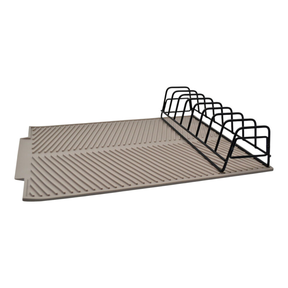 ΠΙΑΤΟΘΗΚΗ ΜΕΤΑΛΛΙΚΗ ΜΕ ΔΙΣΚΟ ΣΙΛΙΚΟΝΗΣ ΣΕ TAUPE ΧΡΩΜΑ 42x33x8εκ.