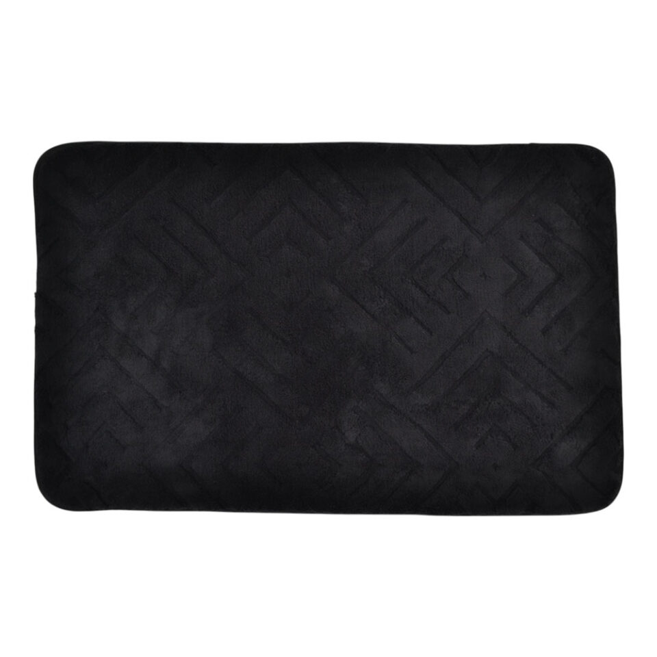 ΠΑΤΑΚΙ ΜΠΑΝΙΟΥ MEMORY FOAM ΣΕ ΜΑΥΡΟ ΧΡΩΜΑ ΜΕ PVC ΠΛΑΤΗ 50x80εκ.