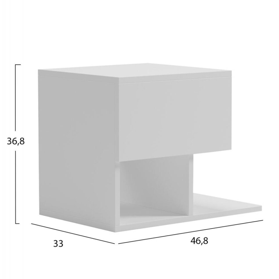 ΚΟΜΟΔΙΝΟ ΜΕΛΑΜΙΝΗ ΣΕ ΛΕΥΚΟ 46,8x33x36,8Υεκ