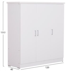 ΝΤΟΥΛΑΠΑ 3ΦΥΛΛΗ ΜΕ ΡΑΦΙΑ ΛΕΥΚΗ ΜΕΛΑΜΙΝΗ 120-116x40x123,5Υεκ.