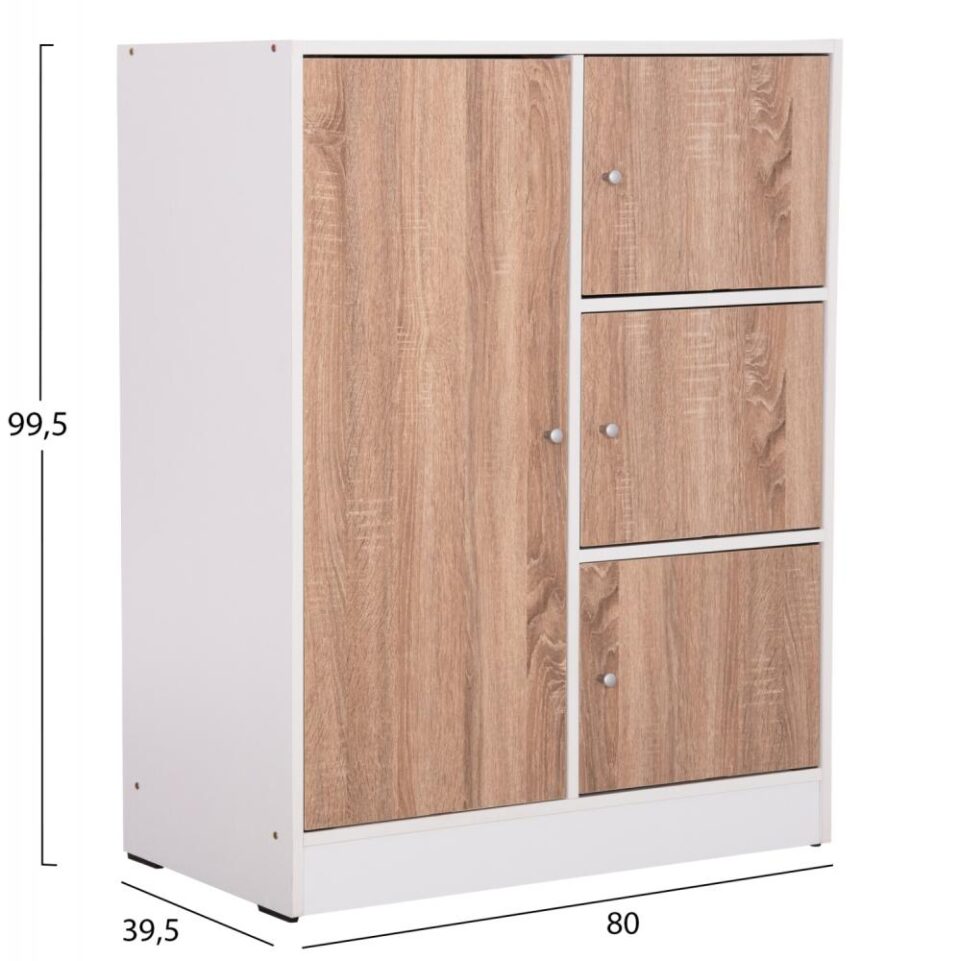 ΝΤΟΥΛΑΠΙ ΜΕ 4 ΑΠΟΘ.ΧΩΡΟΥΣ SONAMA OAK-ΛΕΥΚΗ ΜΕΛΑΜΙΝΗ 80x39,5x99,5Υεκ