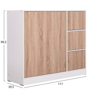 ΝΤΟΥΛΑΠΙ ΜΕ 4 ΑΠΟΘ.ΧΩΡΟΥΣ SONAMA OAK-ΛΕΥΚΗ ΜΕΛΑΜΙΝΗ 117x39,5x99,5Υεκ