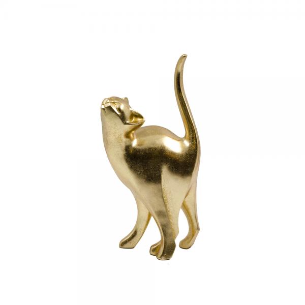 CAT DECO ΓΑΤΑ POLYRESIN ΧΡΥΣΟ 17,5x11xH33cm