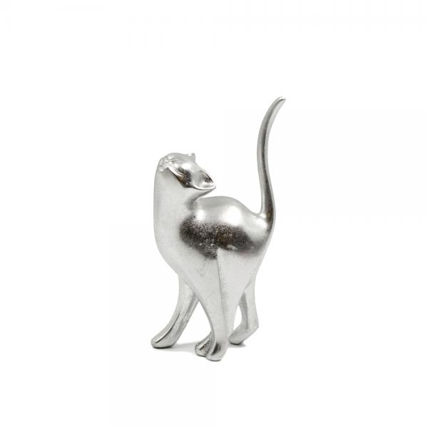 CAT DECO ΓΑΤΑ POLYRESIN ΑΣΗΜΙ 12,5x7xH23cm