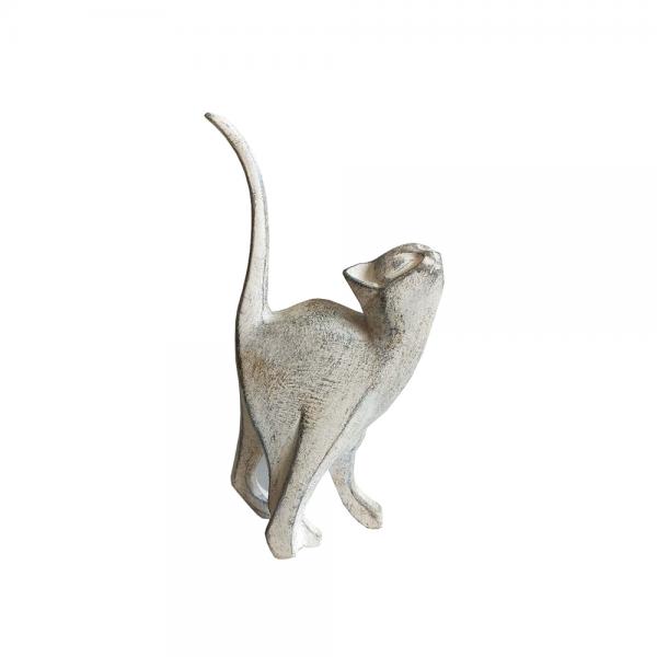 CAT DECO ΓΑΤΑ POLYRESIN ΦΥΣΙΚΟ 17,5x11xH33cm
