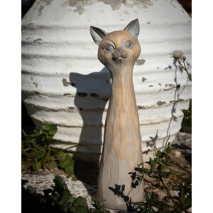 SAGIA ΔΙΑΚΟΣΜΗΤΙΚΟ ΓΑΤΑ 11x11x38 POLYRESIN ΜΠΕΖ ΓΚΡΙ