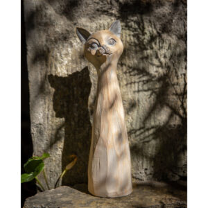 SAGIA ΔΙΑΚΟΣΜΗΤΙΚΟ ΓΑΤΑ 11x11x38 POLYRESIN ΜΠΕΖ ΓΚΡΙ