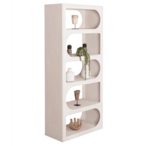ΒΙΒΛΙΟΘΗΚΗ ΣΕΙΡΑ SANTORINI MDF ΣΕ ΥΠΟΛΕΥΚΟ ΧΡΩΜΑ 80x38x180Yεκ.