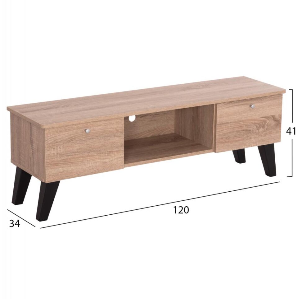 ΕΠΙΠΛΟ ΤΗΛΕΟΡΑΣΗΣ ΜΕΛΑΜΙΝΗ ΣΕ SONAMA OAK-ΜΑΥΡΟ 120x32,5-34x41Yεκ.
