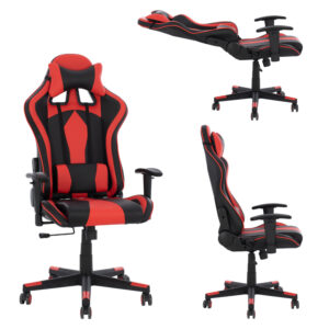 ΚΑΡΕΚΛΑ ΓΡΑΦΕΙΟΥ GAMING ΜΑΥΡΟ ΚΟΚΚΙΝΟ PU 67x70x130 εκ.