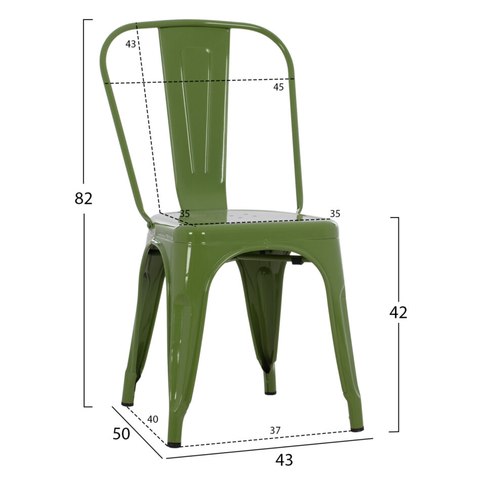 ΚΑΡΕΚΛΑ ΜΕΤΑΛΛΙΚΗ LIGHT OLIVE GREEN 44x47x84.5Υεκ.