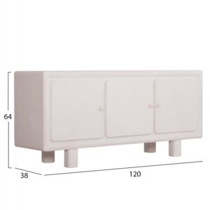ΜΠΟΥΦΕΣ MDF ΣΕ ΥΠΟΛΕΥΚΟ ΧΡΩΜΑ-3 ΠΟΡΤΕΣ 140x38x64Υεκ.
