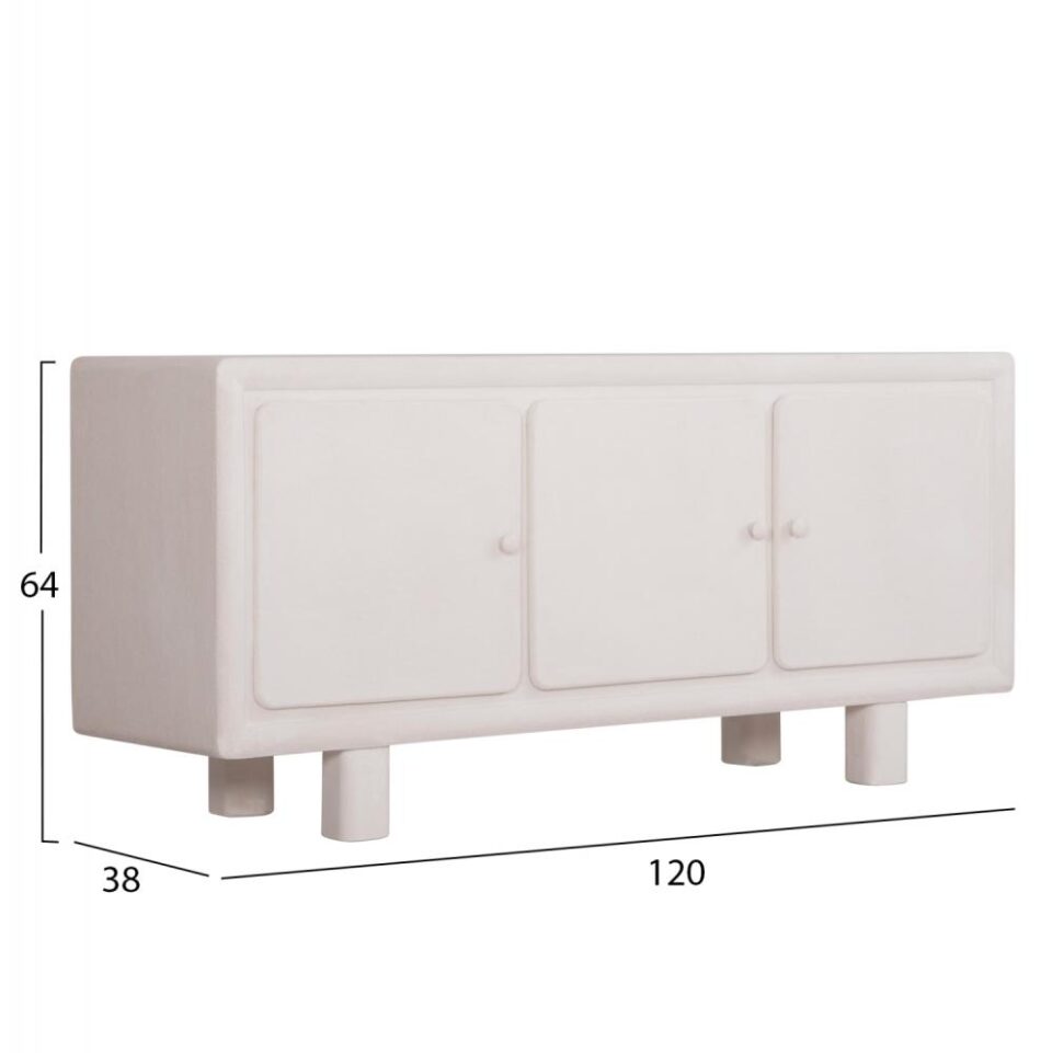 ΜΠΟΥΦΕΣ MDF ΣΕ ΥΠΟΛΕΥΚΟ ΧΡΩΜΑ-3 ΠΟΡΤΕΣ 140x38x64Υεκ.
