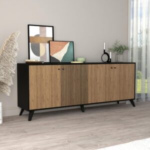 ΜΠΟΥΦΕΣ ΜΕΛΑΜΙΝΗΣ ΜΑΥΡΟ-ΦΥΣΙΚΟ 180x40x78.6Υεκ.