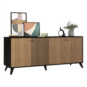 ΜΠΟΥΦΕΣ ΜΕΛΑΜΙΝΗΣ ΜΑΥΡΟ-ΦΥΣΙΚΟ 180x40x78.6Υεκ.