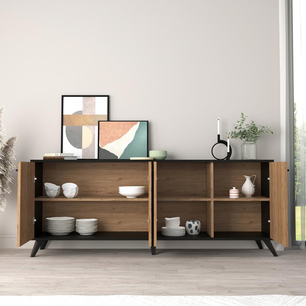 ΜΠΟΥΦΕΣ ΜΕΛΑΜΙΝΗΣ ΜΑΥΡΟ-ΦΥΣΙΚΟ 180x40x78.6Υεκ.