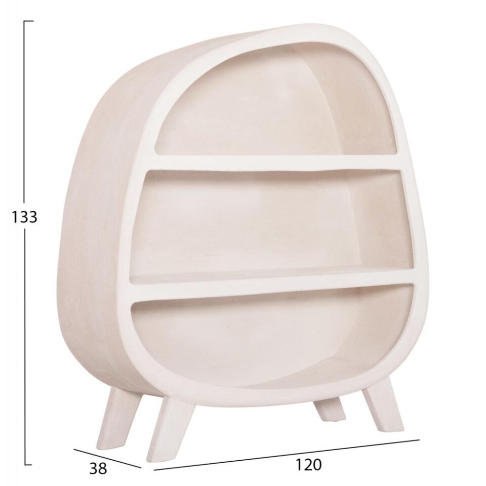 ΡΑΦΙΕΡΑ ΣΕΙΡΑ SANTORINI MDF ΣΕ ΥΠΟΛΕΥΚΟ ΧΡΩΜΑ 120x38x133Υεκ.