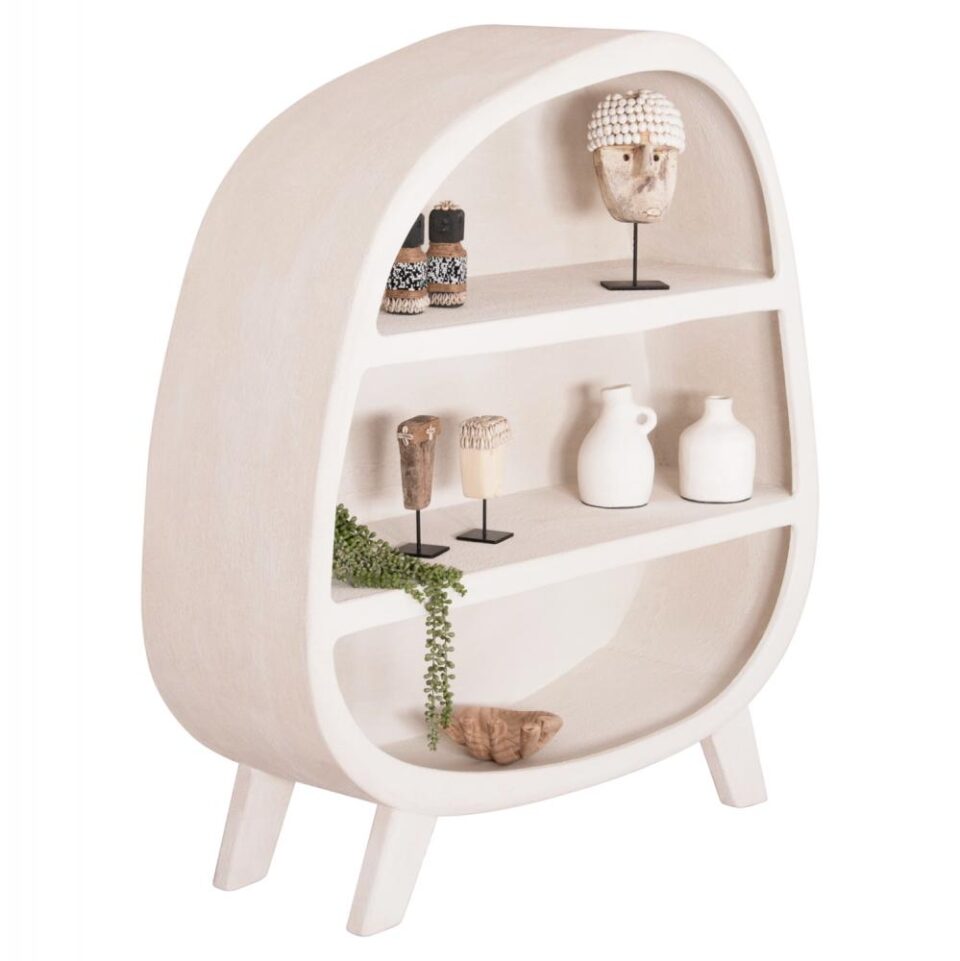 ΡΑΦΙΕΡΑ ΣΕΙΡΑ SANTORINI MDF ΣΕ ΥΠΟΛΕΥΚΟ ΧΡΩΜΑ 120x38x133Υεκ.