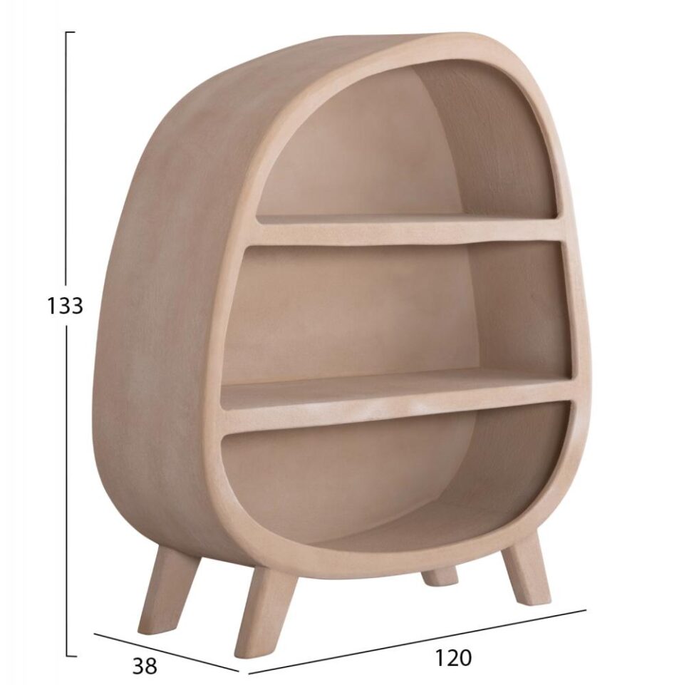 ΡΑΦΙΕΡΑ ΣΕΙΡΑ SANTORINI MDF ΣΕ ΚΑΦΕ ΧΡΩΜΑ 120x38x133Υεκ.