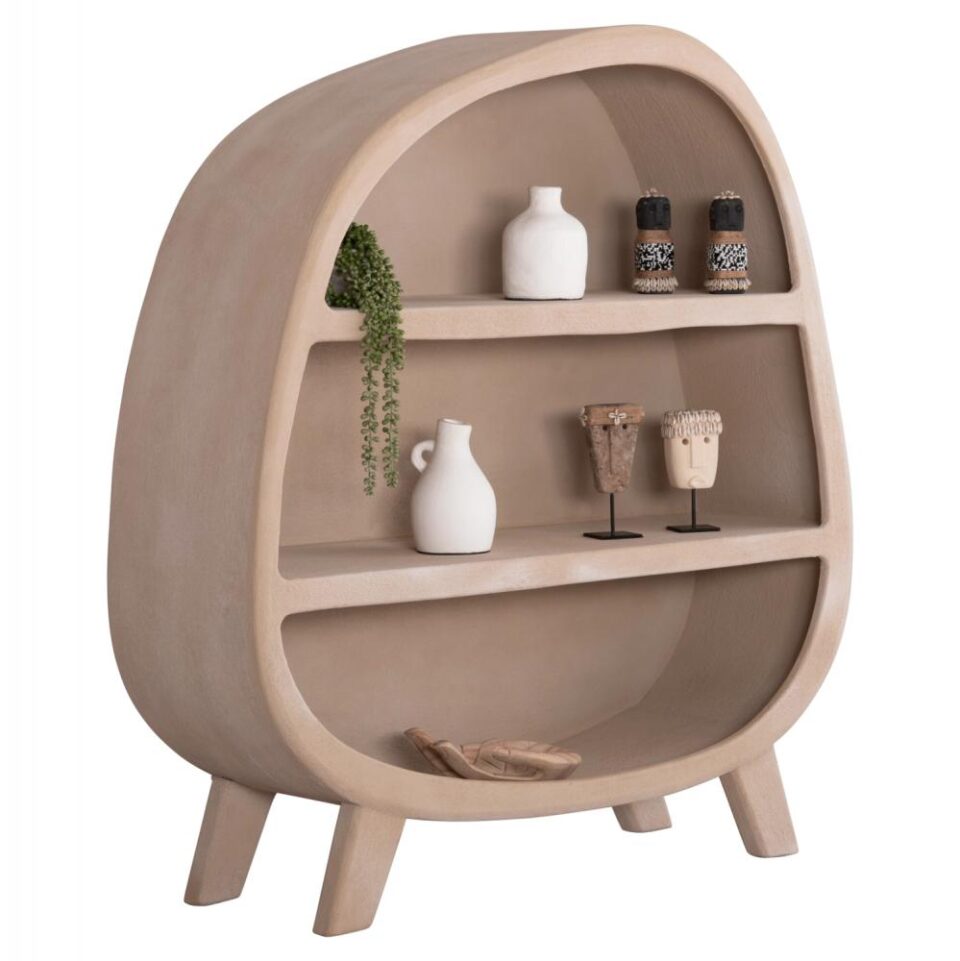 ΡΑΦΙΕΡΑ ΣΕΙΡΑ SANTORINI MDF ΣΕ ΚΑΦΕ ΧΡΩΜΑ 120x38x133Υεκ.