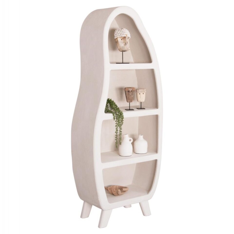 ΡΑΦΙΕΡΑ ΣΕΙΡΑ SANTORINI MDF ΣΕ ΥΠΟΛΕΥΚΟ ΧΡΩΜΑ 80x38x196Υεκ.