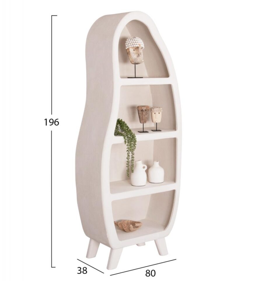 ΡΑΦΙΕΡΑ ΣΕΙΡΑ SANTORINI MDF ΣΕ ΥΠΟΛΕΥΚΟ ΧΡΩΜΑ 80x38x196Υεκ.