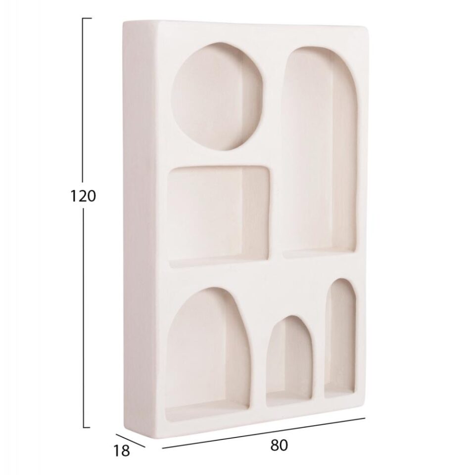ΡΑΦΙΕΡΑ-ΚΟΜΜΟ ΣΕΙΡΑ SANTORINI MDF ΣΕ ΥΠΟΛΕΥΚΟ 80x18x120Υεκ.